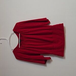 Amywear red blouse 3/4 sleeve Small